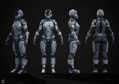 3d asset female sci fi soldier cgtrader