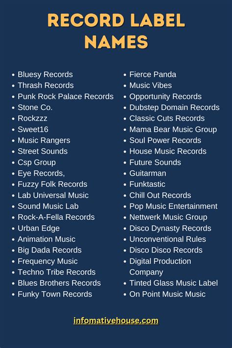 cool  good record label names ideas informative house