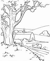 Country Coloring Pages Scenes Getcolorings Kids sketch template