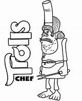 Trolls Coloring Chef Pages Troll Print Magic Colour sketch template