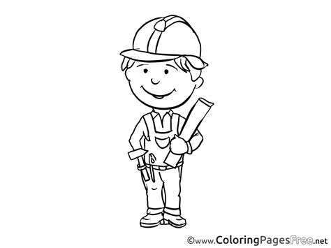 engineer children  colouring page
