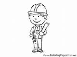Engineer Colouring Coloring Children Pages Sheet Title sketch template