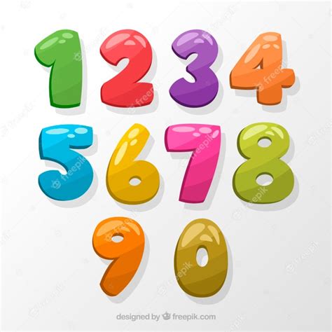 colorful number collection vector