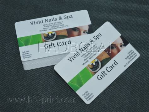 custom plastic card nailspa gift card full color offset printing fake magstrip   hlb