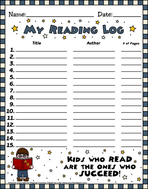 printable reading log