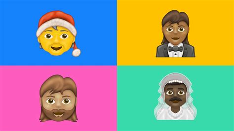 Gender Inclusive Emoji Including Bearded Woman And Man In Wedding