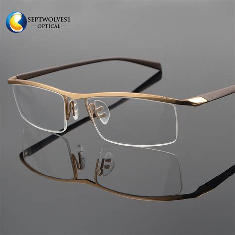 New Men S Half Rimless Titanium Reading Glasses Eyeglasses