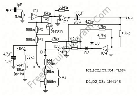 tl audio compressor agc electronic circuit diagram