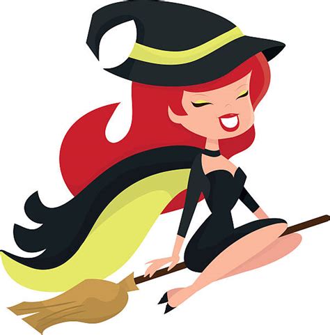 Sex Symbol Sensuality Witch Pin Up Girl Illustrations Royalty Free