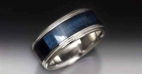 Stainless Steel Band With Hawk S Eye Inlay Christopher