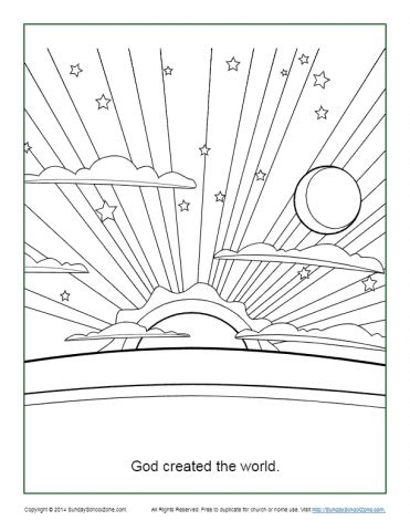 god created  world coloring page