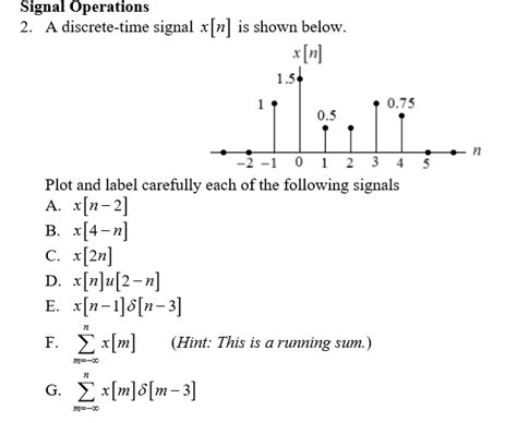 solved signal operations 2 a discrete time signal x[n] is