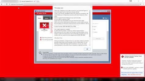 pop  tab  google chrome claiming  virus  present   computer super user