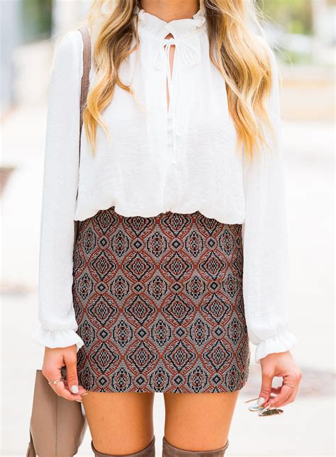Mini Skirt Over Knee Boots Perfect Fall Outfit