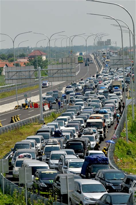 heavy traffic congestion at a major highway junction on july 2 in brebes indonesia agence france