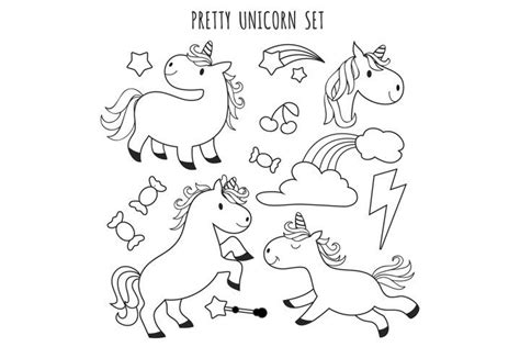 kids coloring page unicorn set  coloring book