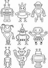 Robot Coloring Pages Robots Print Tulamama Easy sketch template