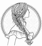 Coloring Pages Hair Girl Pattern Colouring Plaited Colour Girls Choose Board Bff Recolor App sketch template