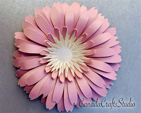 svg dxf gerbera daisy template paper flower paper flower template