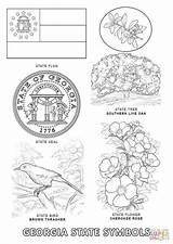 Coloring Georgia Symbols State Flag Pages sketch template