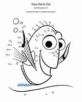 Dot Disney Dory Coloring Pages Printable Finding Disneyclips Bambi Moana sketch template