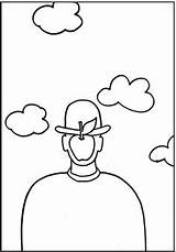 Magritte Rene Coloring sketch template