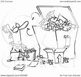 Dumpster Line Illustration Tossing Waste Businessman Into Royalty Clipart Toonaday Rf Drawing Leishman Ron Getdrawings sketch template