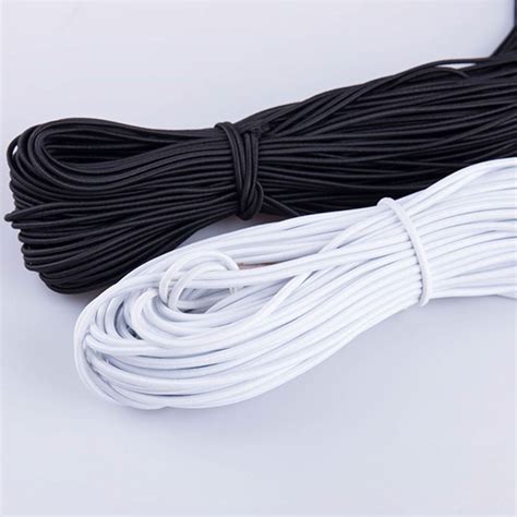 yards black white elastic cord mm rubber rope stretch string  elastic band