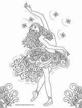 Coloring Pages Ballerina Related Ballet Dance Printable Adult Bestofcoloring Color Girls Dancer Barbie Dancing Adults Fairy Book Summer sketch template