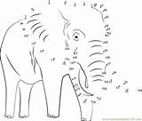 Elephant Dots Connect Dot Color Worksheet Animals Pdf Report Print sketch template