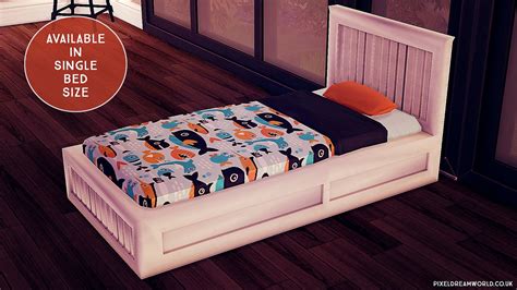 sims  cc single bed blankets