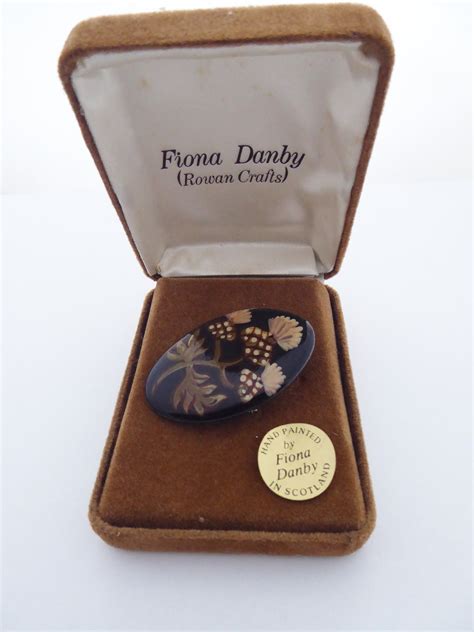 vintage fiona danby rowan crafts hand painted enamel scottish etsy uk