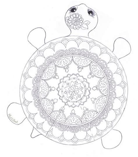 mandala turtle coloring page favecraftscom