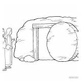 Empty Tomb Pages Easter Cloring Risen Jesus Coloring sketch template