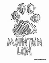 Lion Mountain Coloring Pages Foot Print Colormegood Animals sketch template