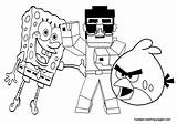 Minecraft Coloring Pages Spongebob Angry Printable Birds Boys Stampy Kids Week Cartoon Print Color Colouring Drawing Style Az Gangnam Book sketch template