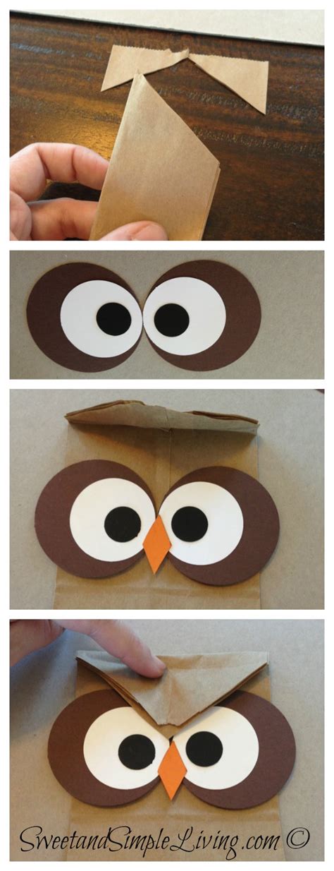 owl crafts easy treat bag perfect  parties sweet  simple living