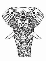 Coloring Elephant Pages Adults Adult Zen Kids sketch template