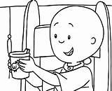 Coloring Caillou Cup Wecoloringpage Pages sketch template