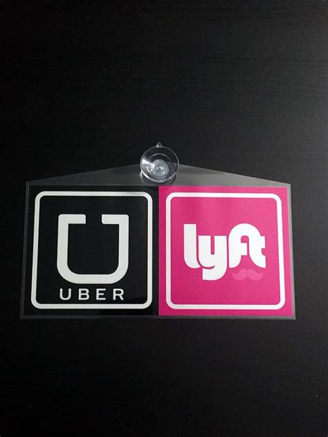 uber lyft combo display sign decal placard emblem  desiign