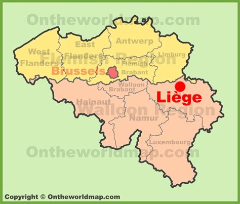 liege location   belgium map