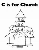 Church Coloring Pages Old Drawing Color sketch template