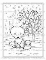 Coloring Fox Winter Family Printable Fluffy Cute Snow Pages Colouring Instant Animal Foxes Christmas Etsy Choose Board Drawing Sold sketch template