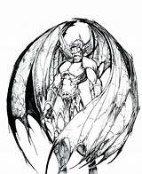 Demon Drawings Drawing Pencil Demons Warrior Angel Coloring Sketch Heaven Devil Pages Dragon Scary Insidious Female Dragons Colouring Clipart Deviantart sketch template