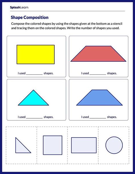 compose   shapes math worksheets splashlearn