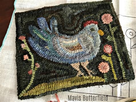 rug hooking kit chickys garden  linen