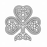 Shamrock Celtic Coloring Line Colouring Pages Visit Drawings Adult Mandala sketch template