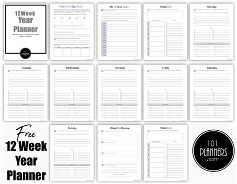 week year planner  templates