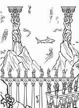 Atlantis Cartoons Dover Colouring Publications Doverpublications sketch template