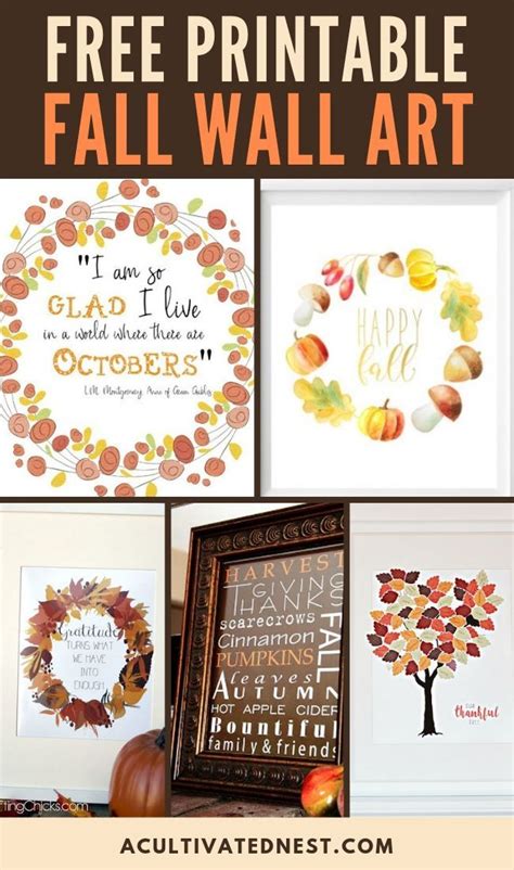 gorgeous fall wall art printables  autumn art prints